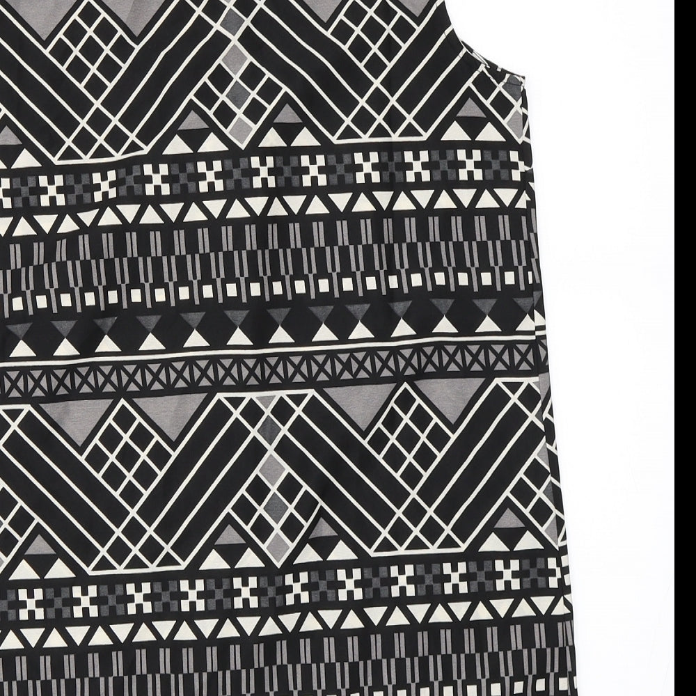 Vera Moda Womens Black Geometric  Basic Blouse Size M