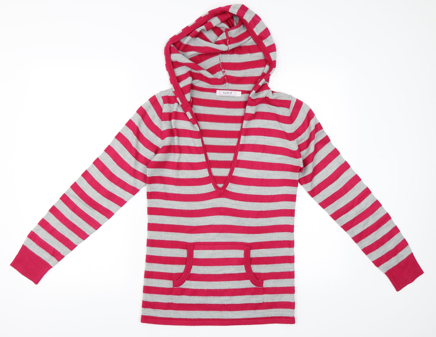 Miss Evie Girls Pink Striped  Pullover Jumper Size 12-13 Years