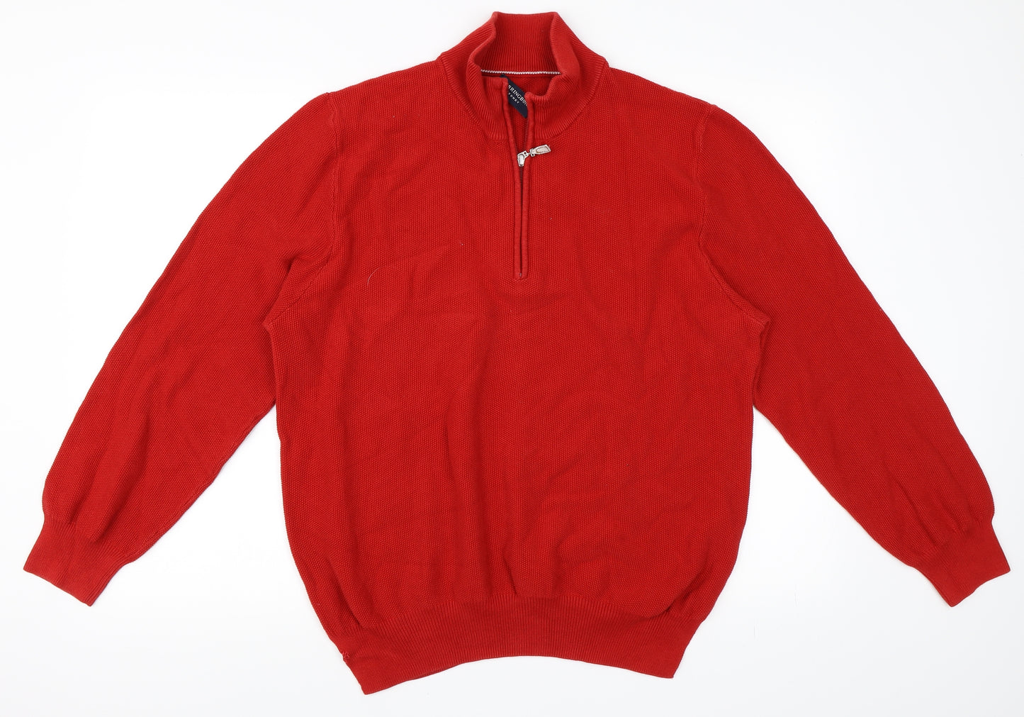 Herringbone Mens Red   Henley Sweatshirt Size XL