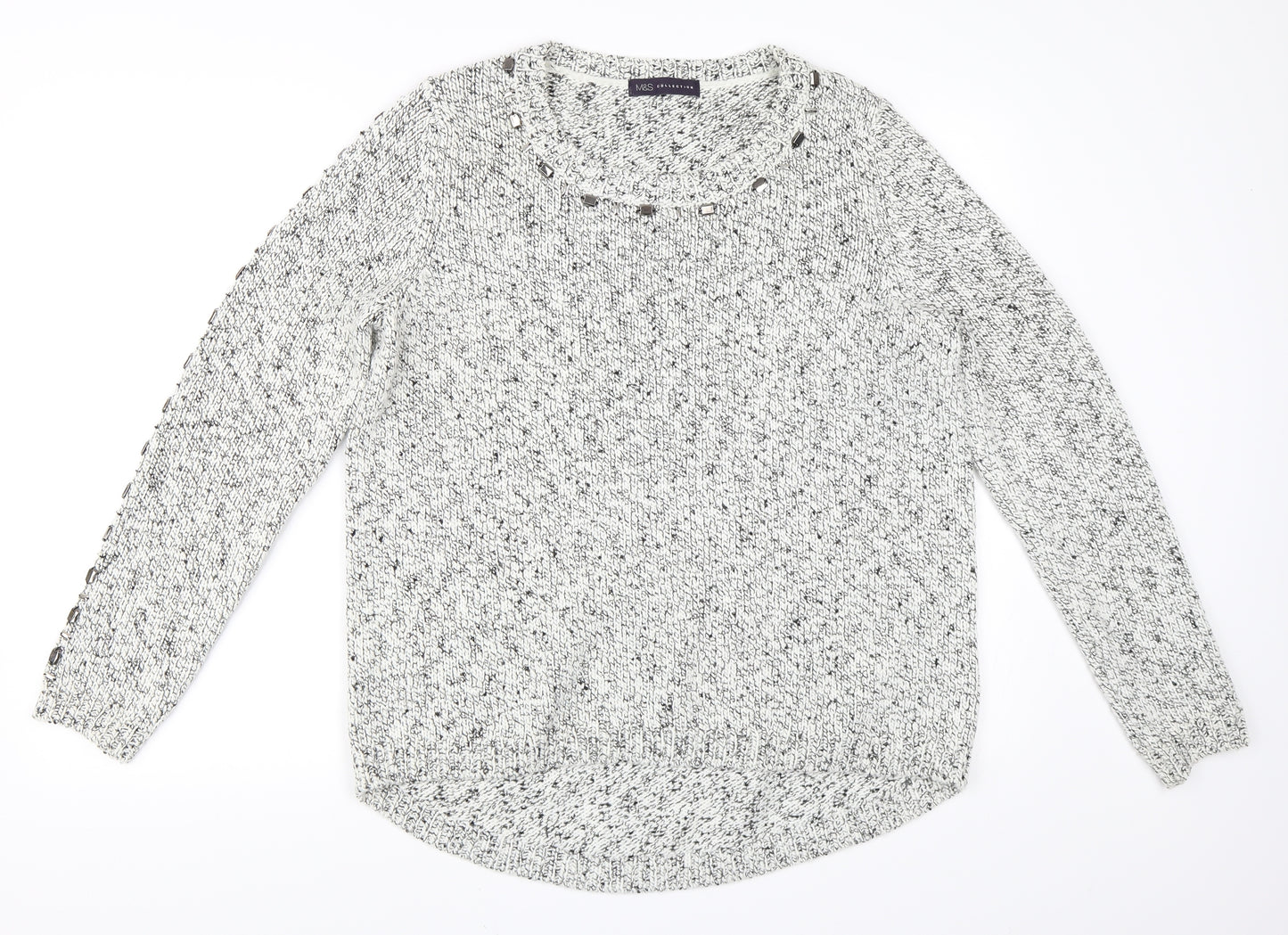 Marks and Spencer Womens White   Pullover Jumper Size 16