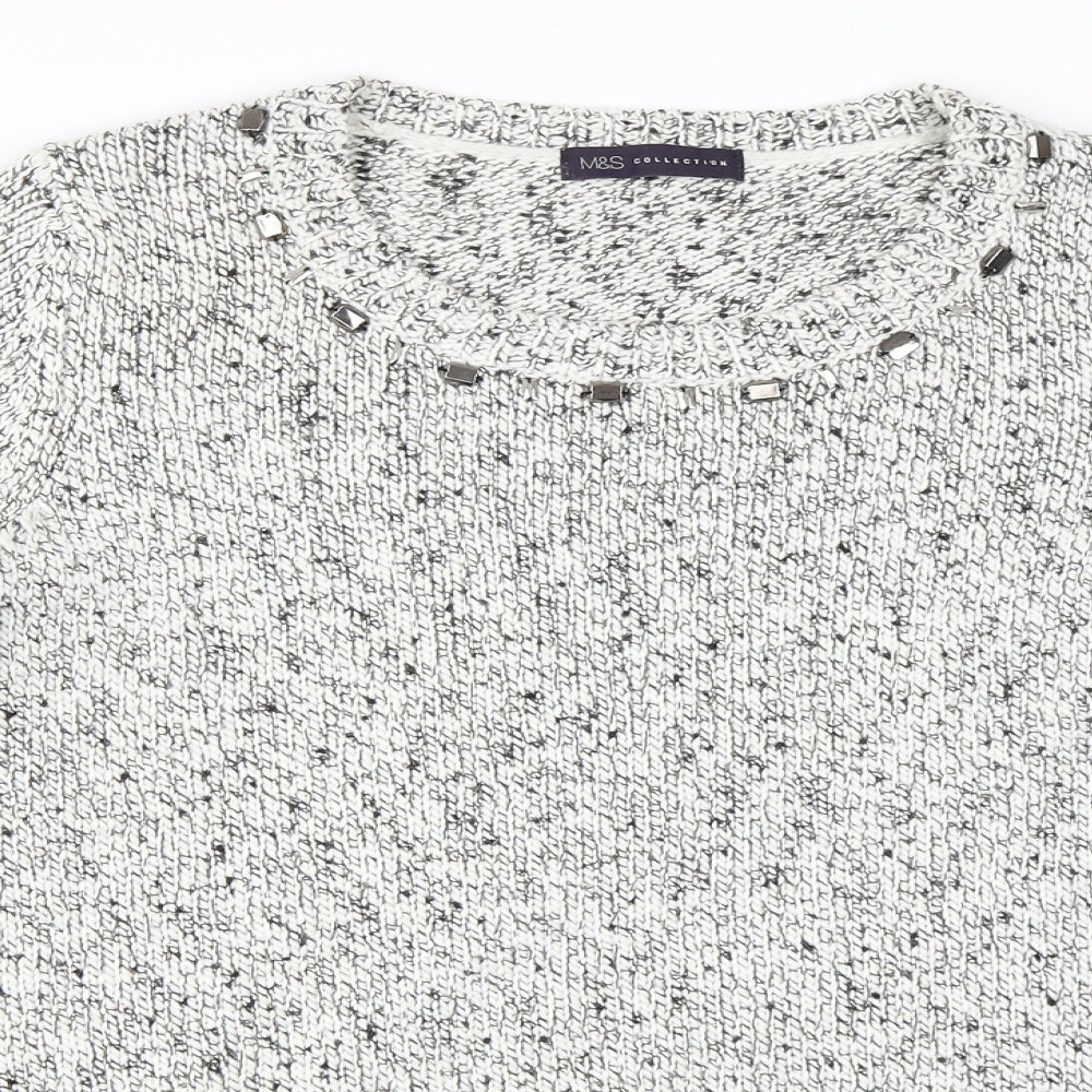 Marks and Spencer Womens White   Pullover Jumper Size 16