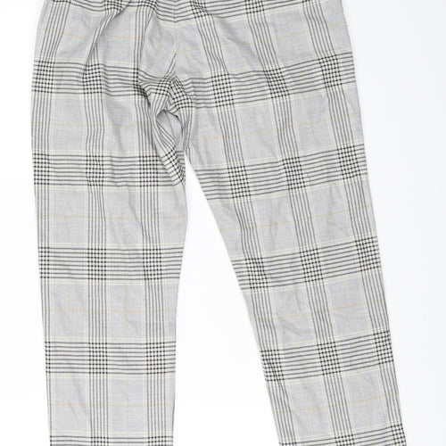 Topman Mens Grey Check  Cropped Trousers Size 30 in L30 in