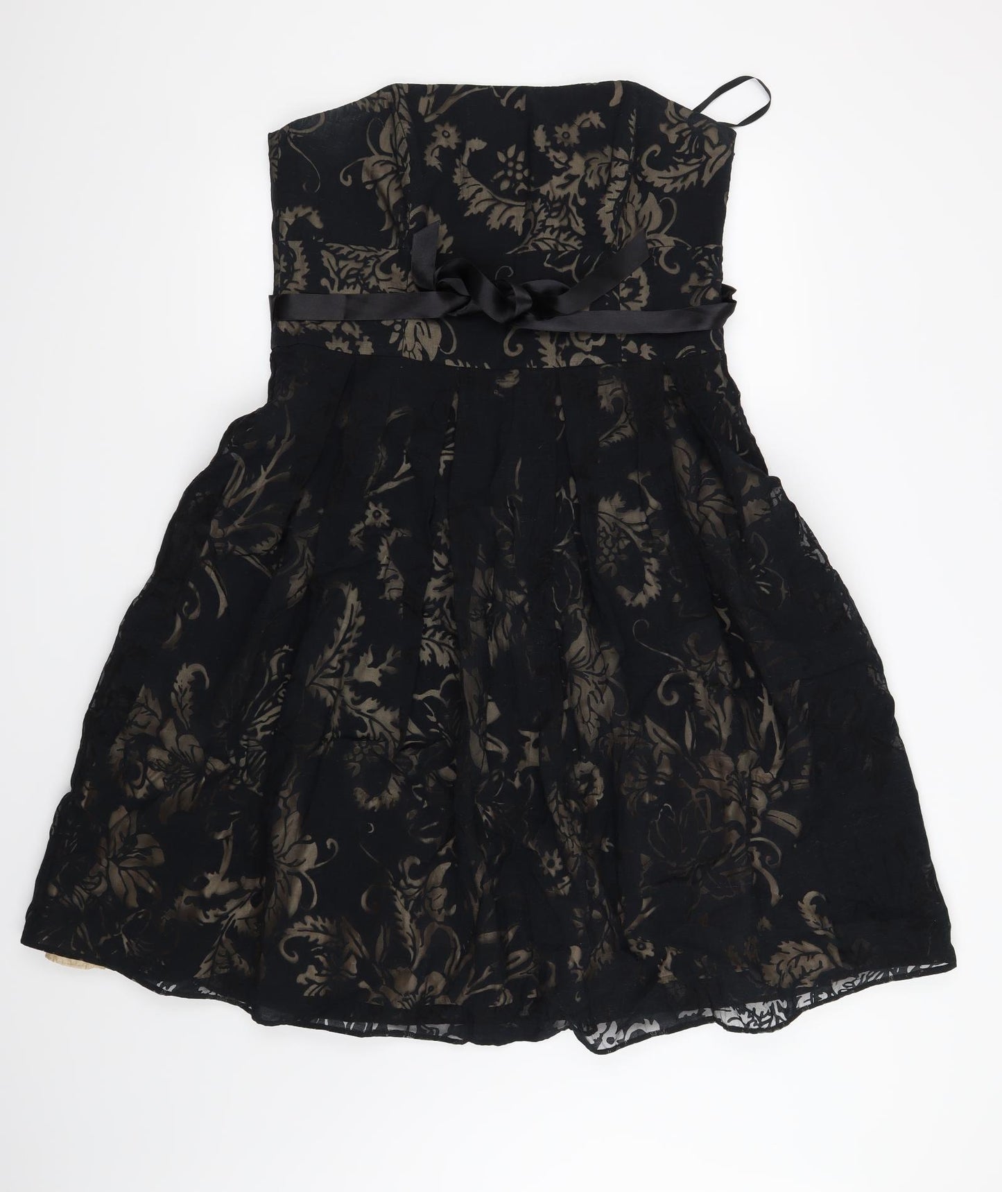 Principles Womens Black Floral  Fit & Flare  Size 16