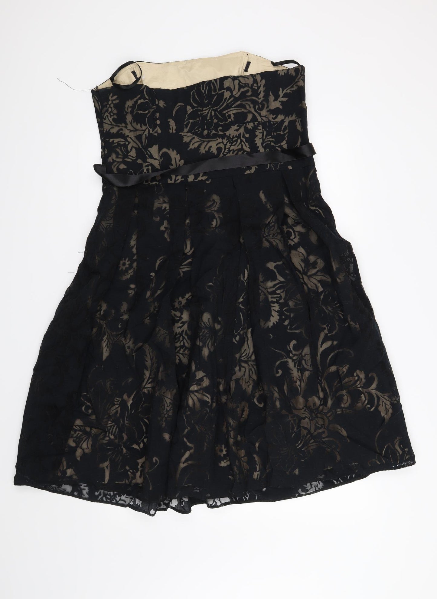 Principles Womens Black Floral  Fit & Flare  Size 16