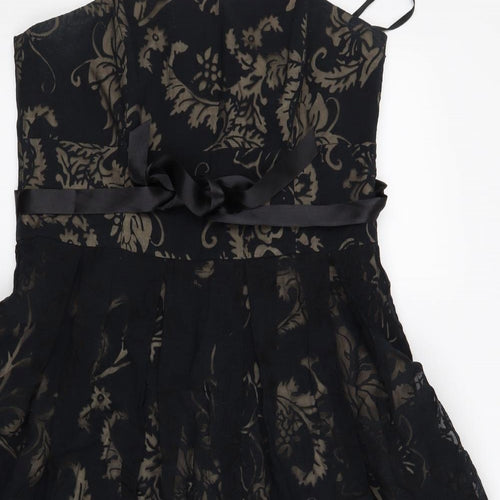 Principles Womens Black Floral  Fit & Flare  Size 16