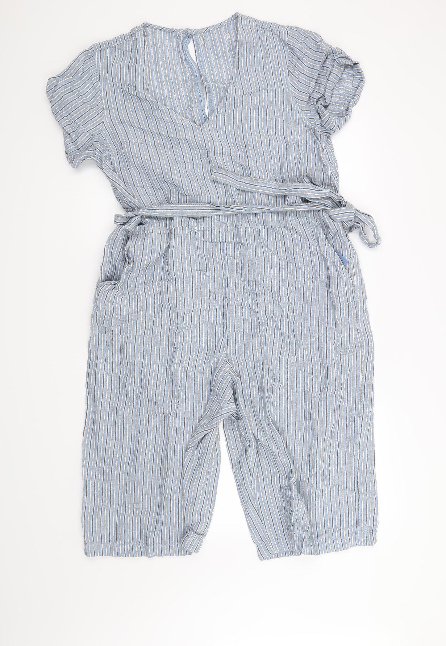 NEXT Womens Blue Striped  Jumpsuit One-Piece Size 18