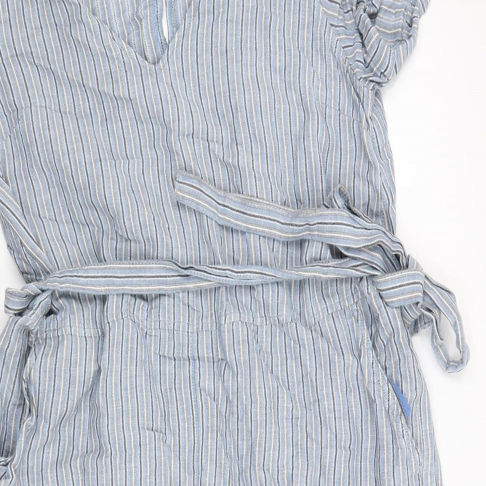 NEXT Womens Blue Striped  Jumpsuit One-Piece Size 18