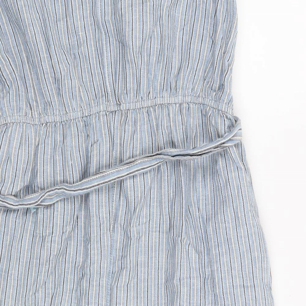 NEXT Womens Blue Striped  Jumpsuit One-Piece Size 18