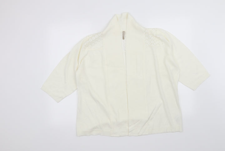 Anthology Womens Ivory Floral Cardigan Jumper Size 16