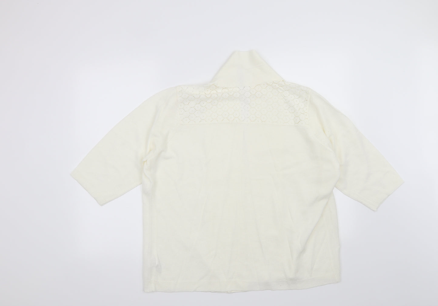Anthology Womens Ivory Floral  Cardigan Jumper Size 16