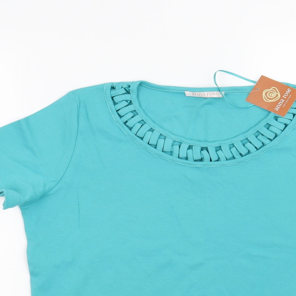 Anna Rose Womens Green   Basic T-Shirt Size L
