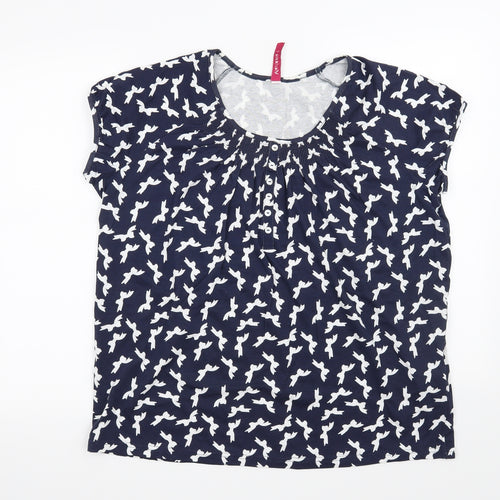 Marisota Womens Blue   Basic T-Shirt Size 16  - Bows