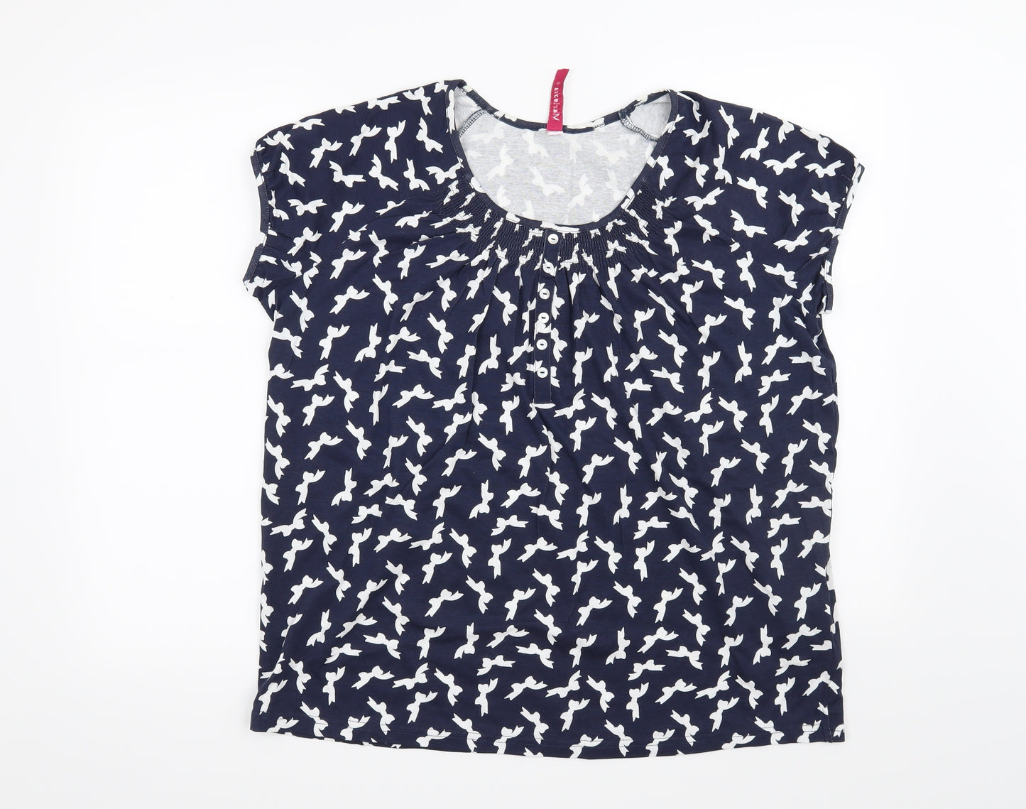 Marisota Womens Blue   Basic T-Shirt Size 16  - Bows