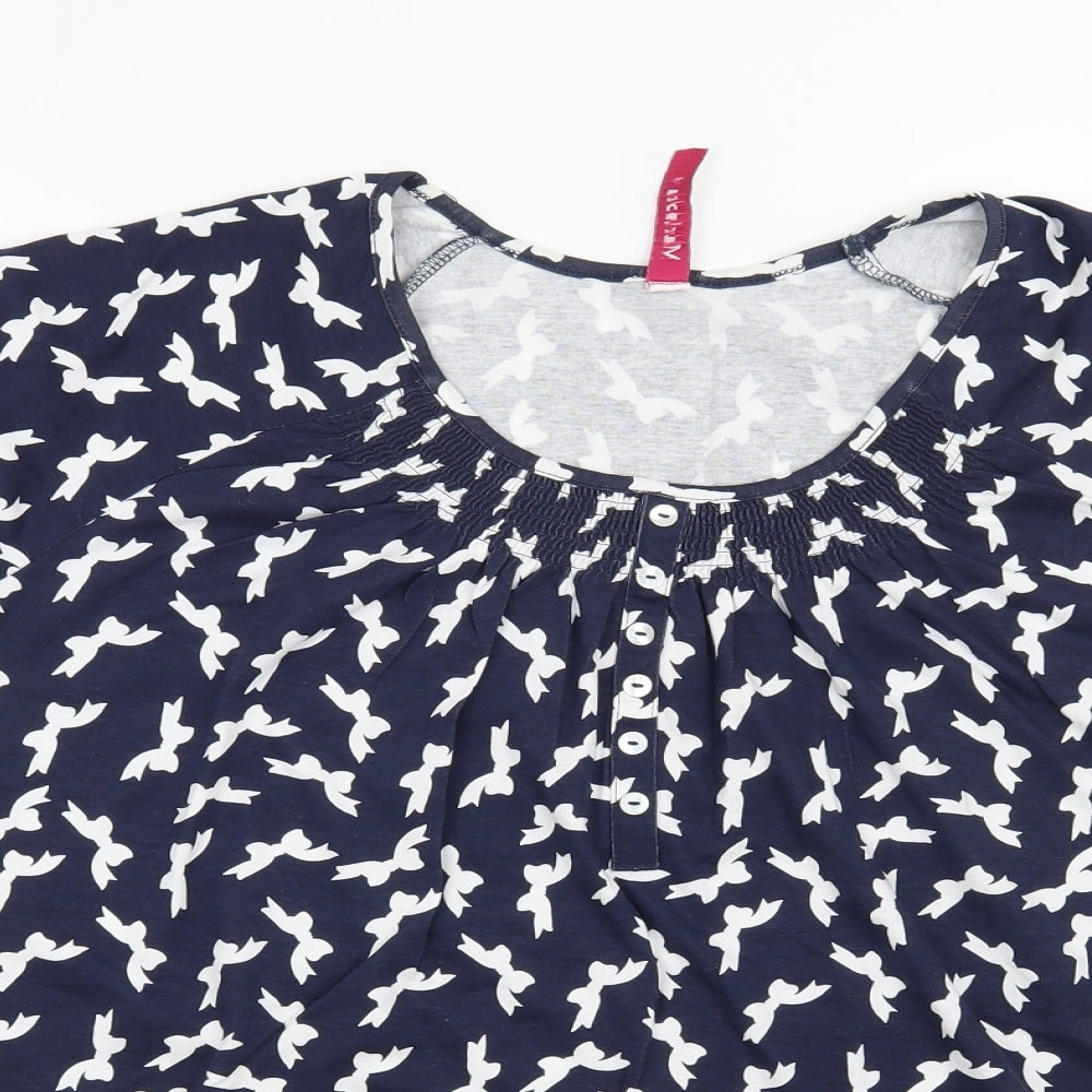 Marisota Womens Blue   Basic T-Shirt Size 16  - Bows