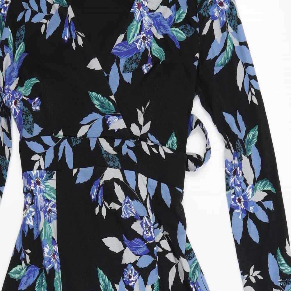 Per Una Womens Black Floral  Fit & Flare  Size 12
