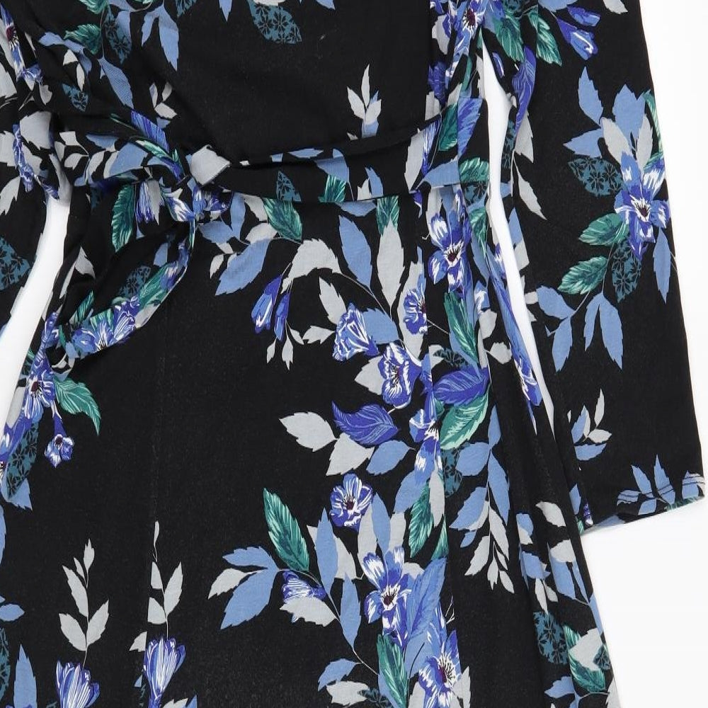 Per Una Womens Black Floral  Fit & Flare  Size 12