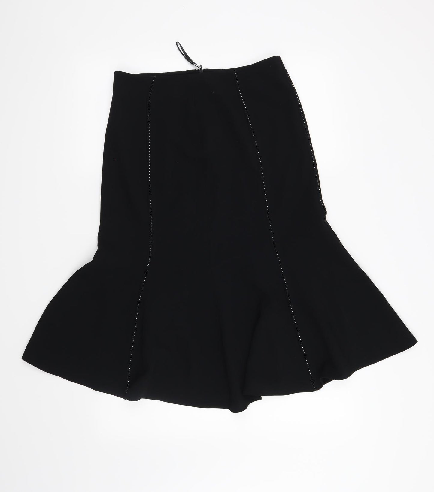 Wallis Womens Black Striped  A-Line Skirt Size 8