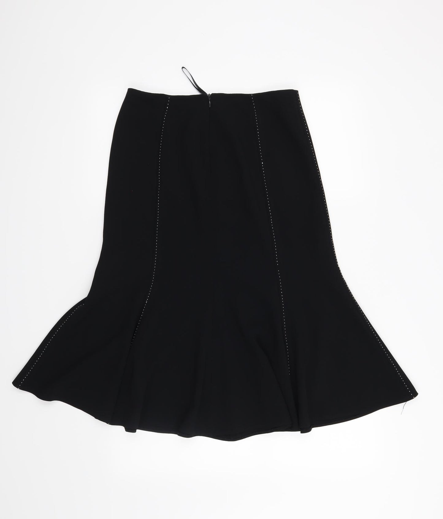Wallis Womens Black Striped  A-Line Skirt Size 8
