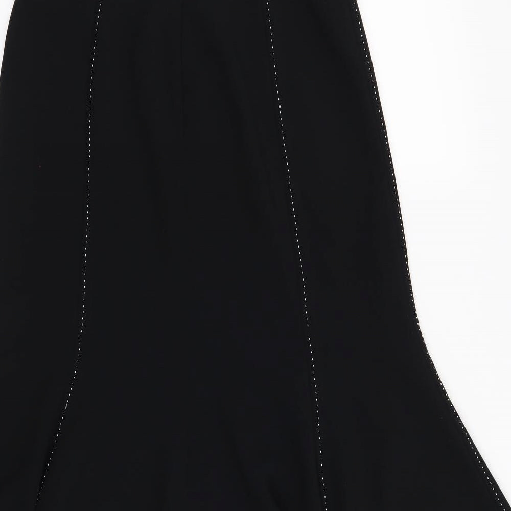 Wallis Womens Black Striped  A-Line Skirt Size 8