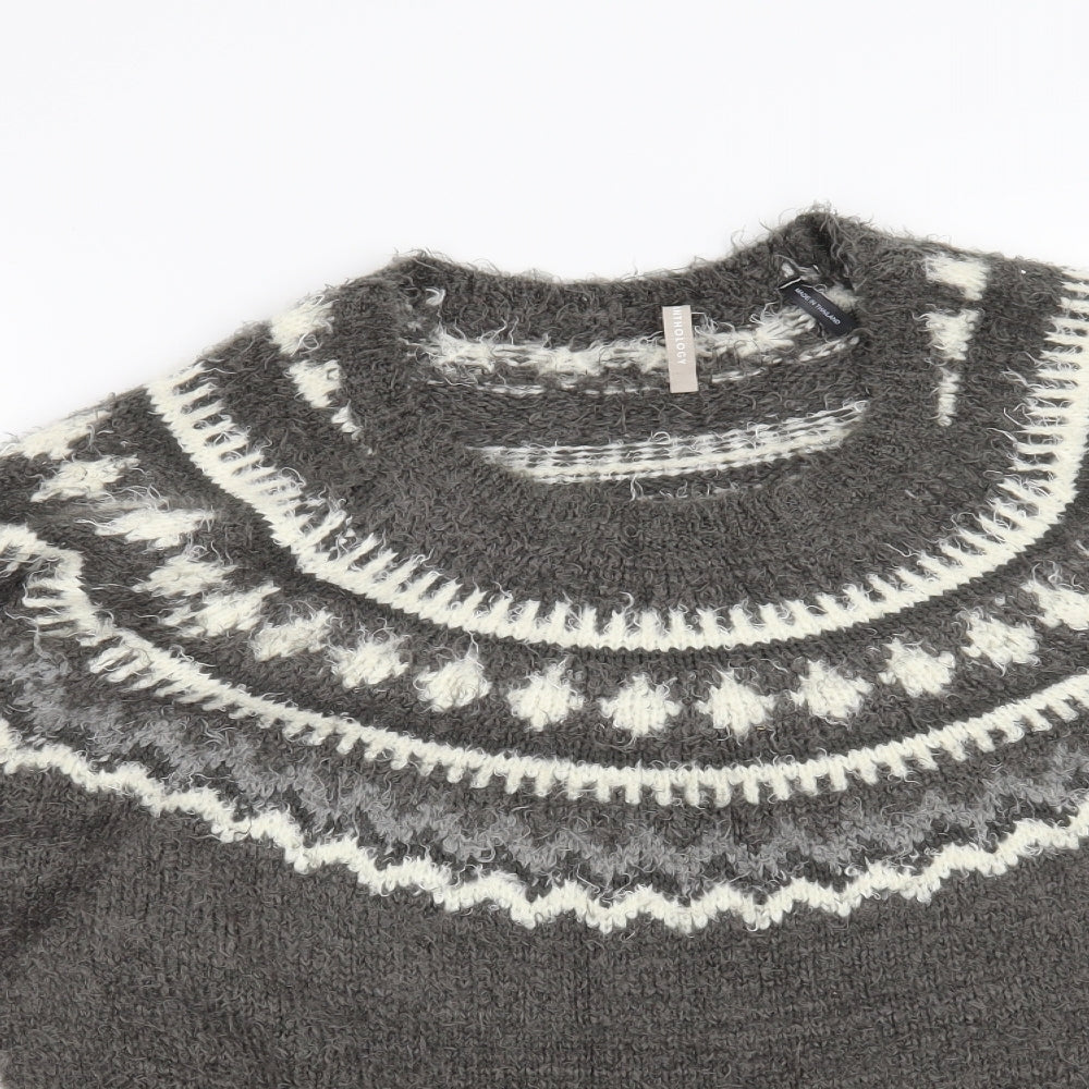Anthology Womens Grey Argyle/Diamond  Pullover Jumper Size 16