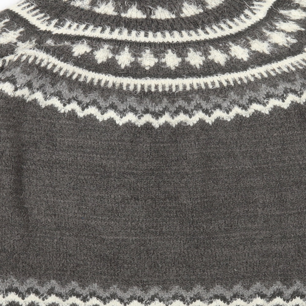 Anthology Womens Grey Argyle/Diamond  Pullover Jumper Size 16