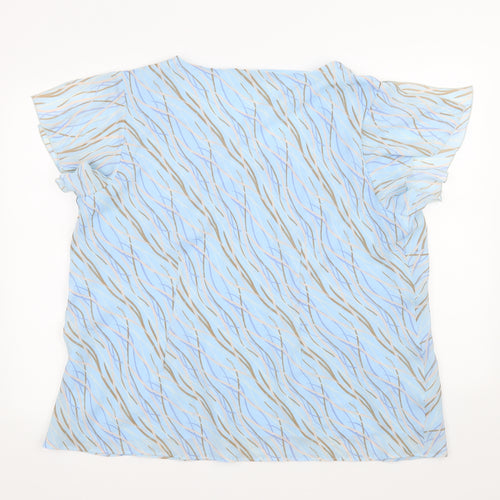 Classics Womens Blue Geometric  Basic Blouse Size 20