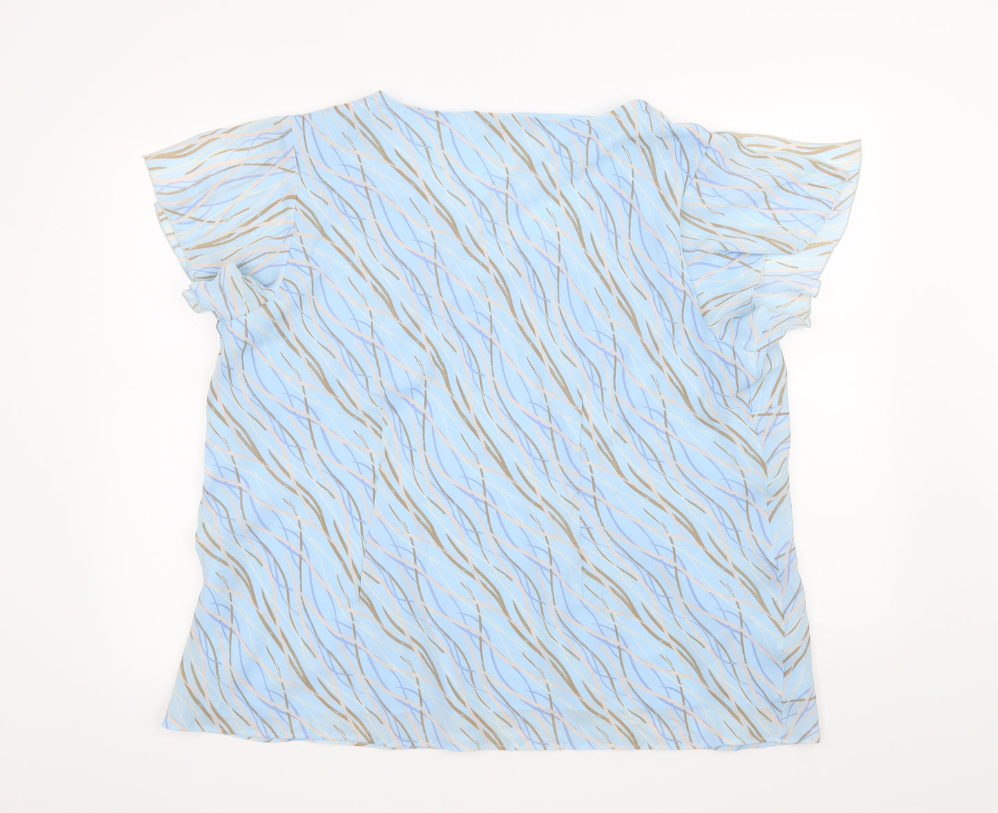 Classics Womens Blue Geometric  Basic Blouse Size 20