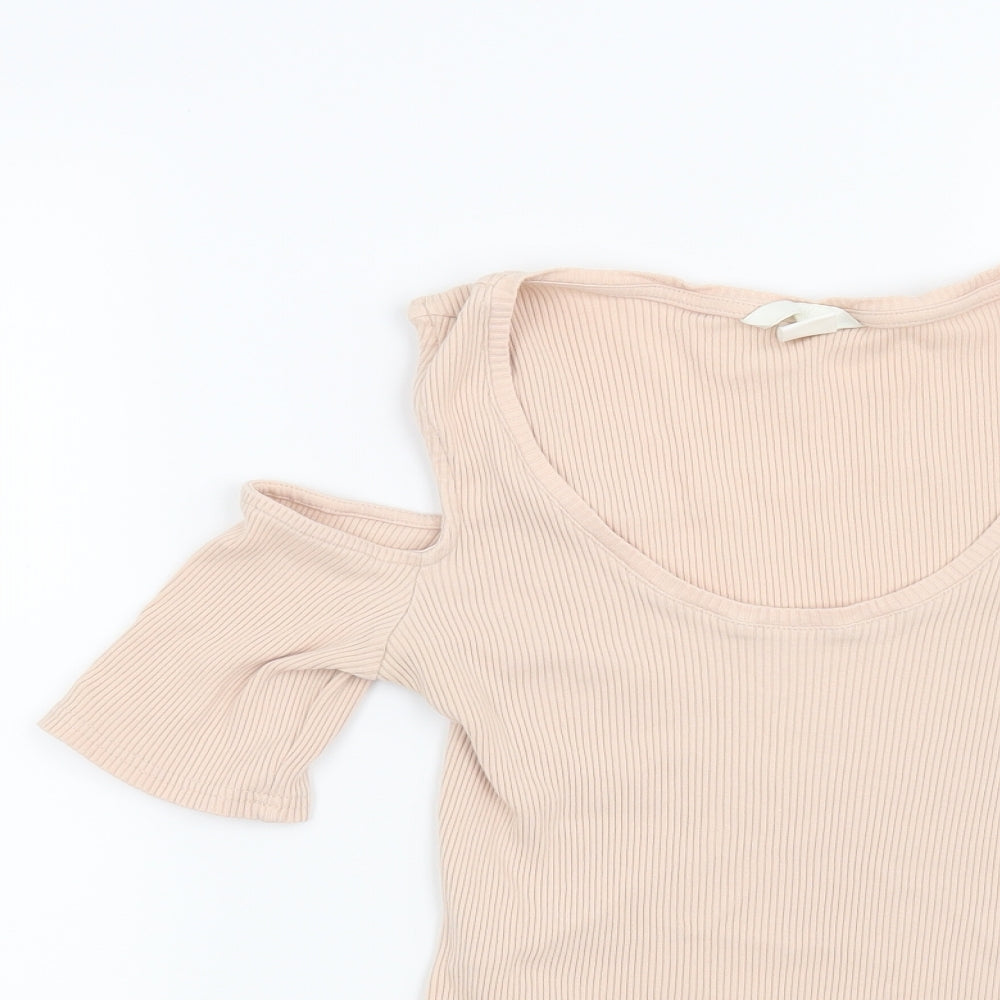 H&M Womens Beige   Basic T-Shirt Size M
