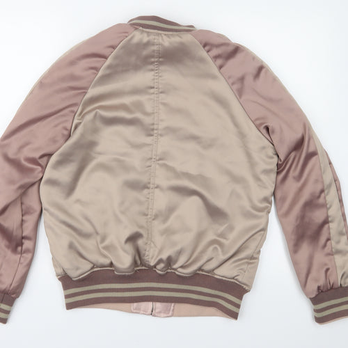 Primark Womens Pink  Satin Bomber Jacket Jacket Size 10  - Reversible