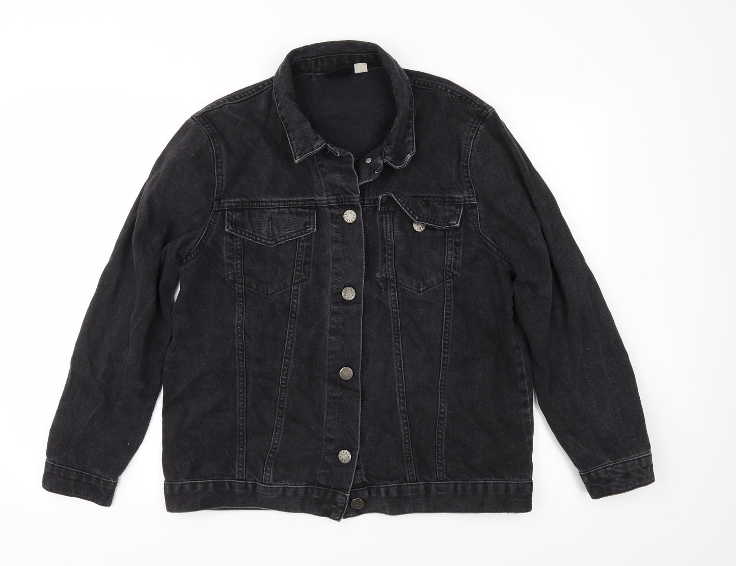 BDG Womens Black  Denim Jacket  Size M  - Distressed