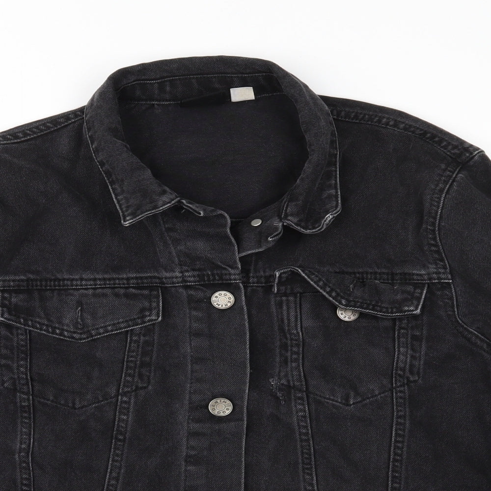 BDG Womens Black  Denim Jacket  Size M  - Distressed