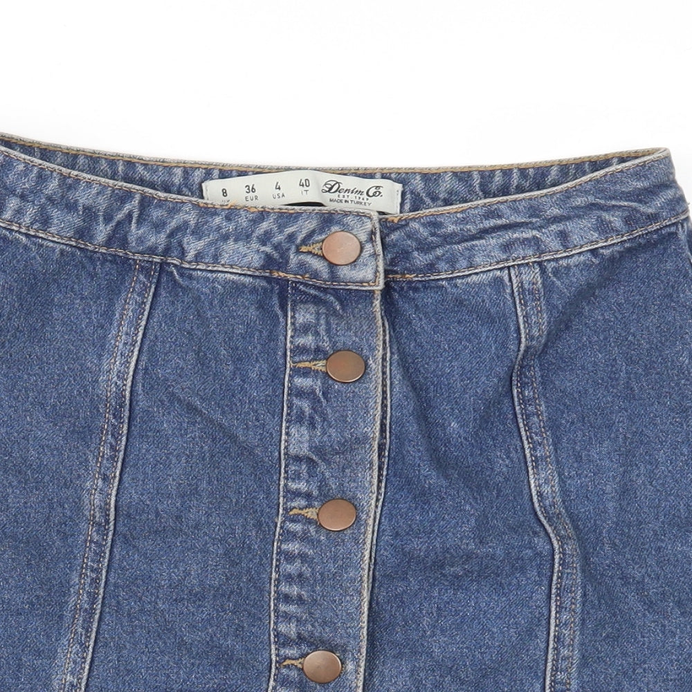 Denim & Co. Womens Blue  Denim A-Line Set Size 8