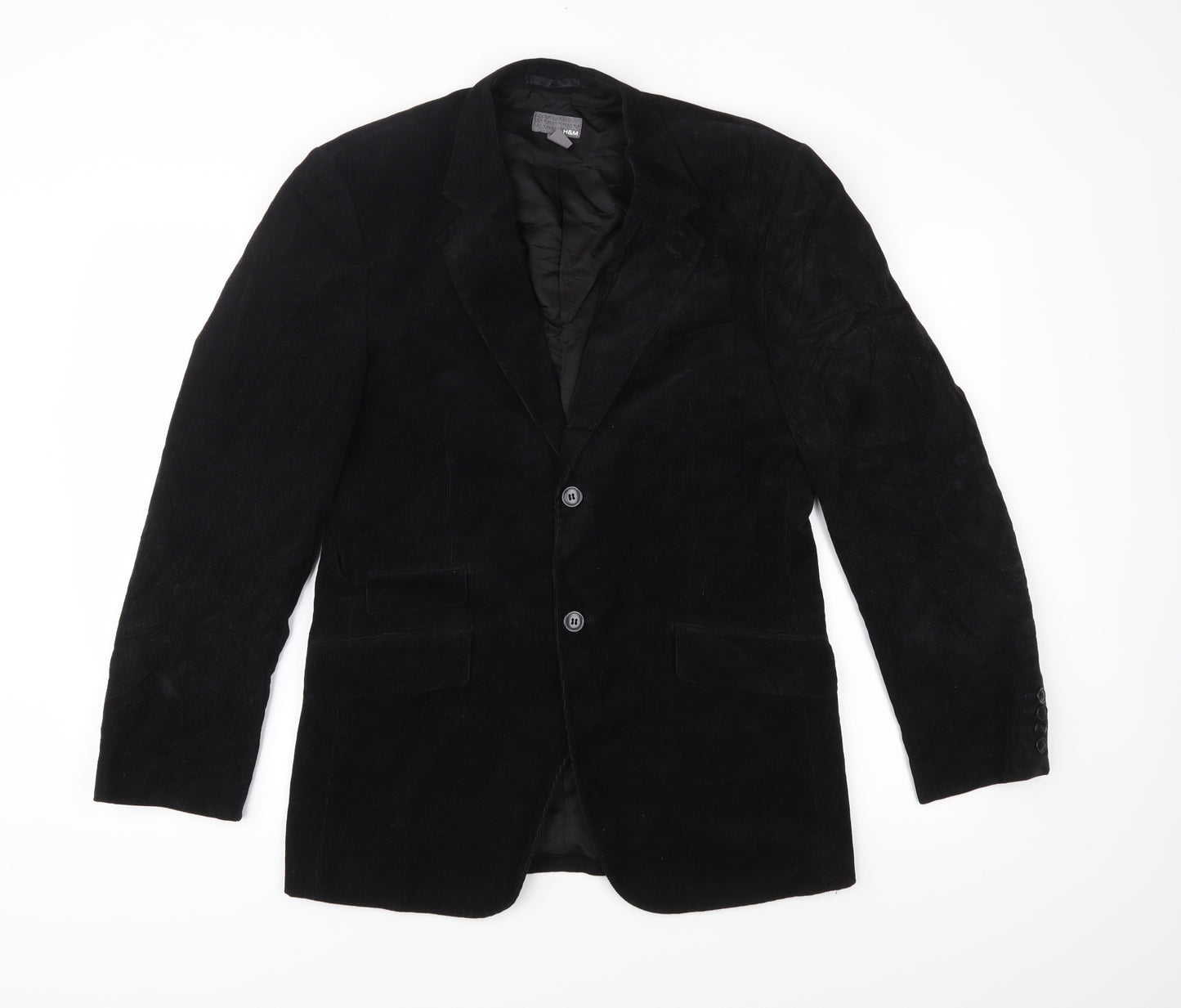 H&M Mens Black  Corduroy Jacket  Size 38
