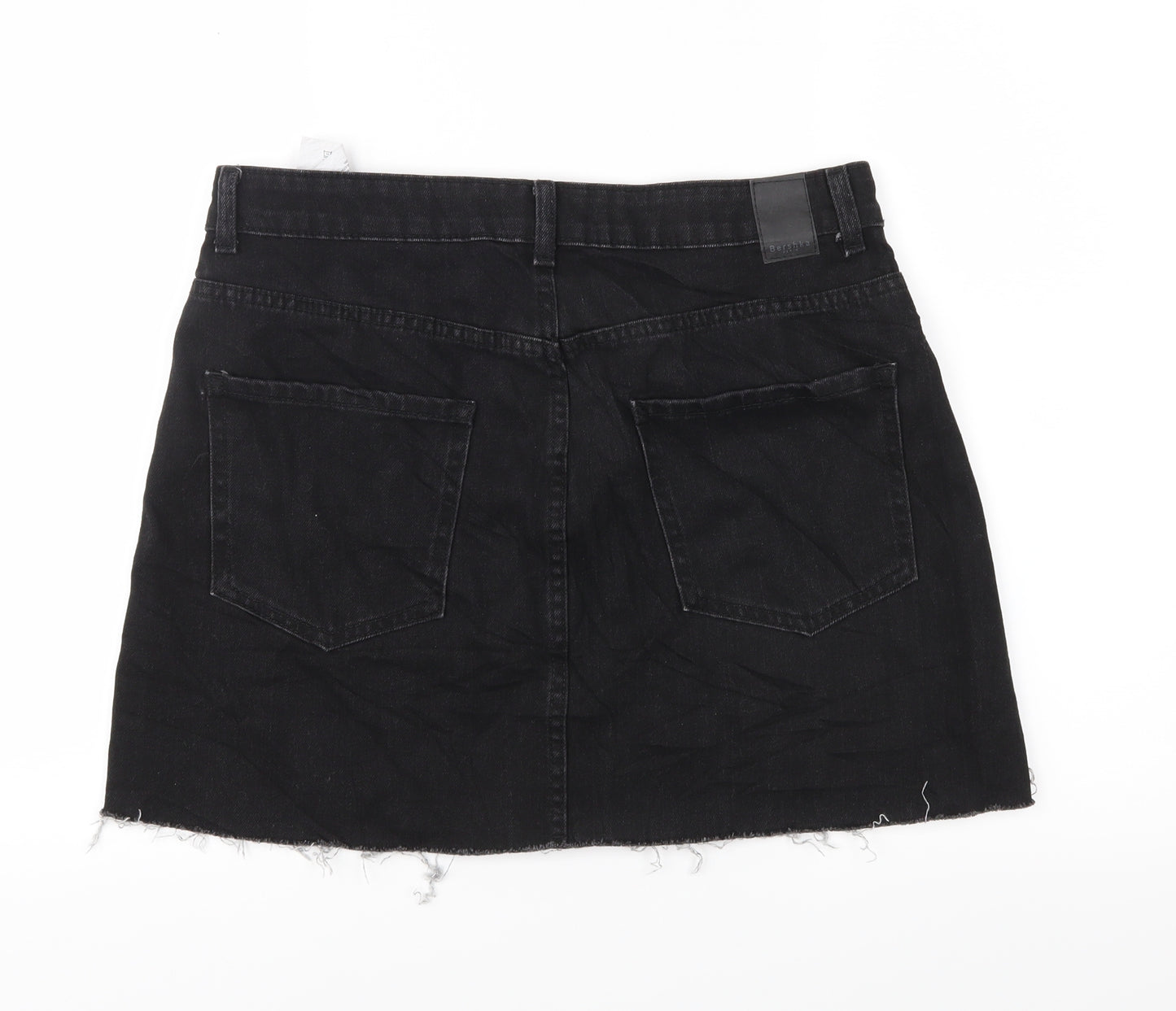 Bershka Womens Black  Denim A-Line Skirt Size 12