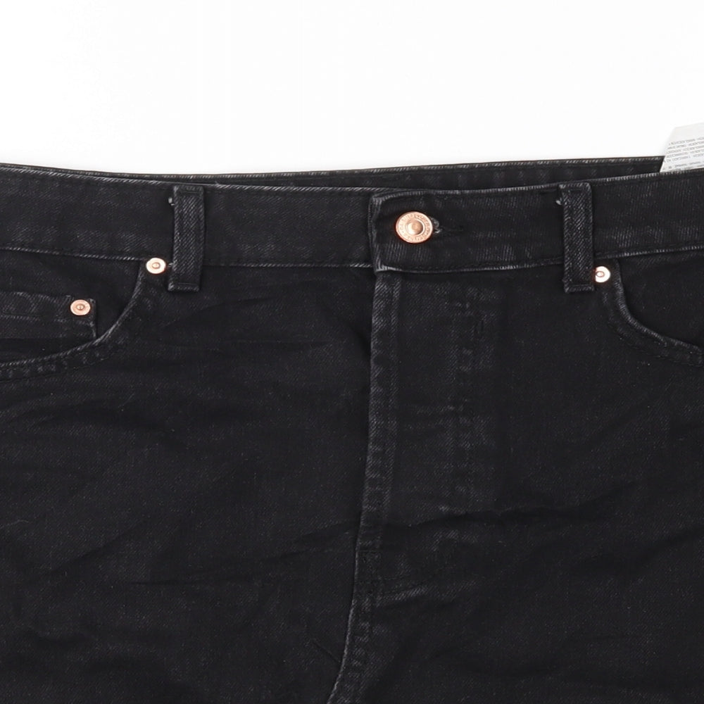 Bershka Womens Black  Denim A-Line Skirt Size 12