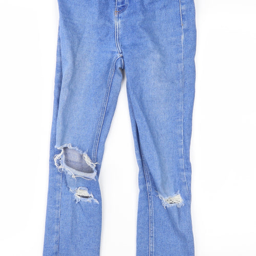 New Look Girls Blue  Denim Straight Jeans Size 13 Years - Distressed