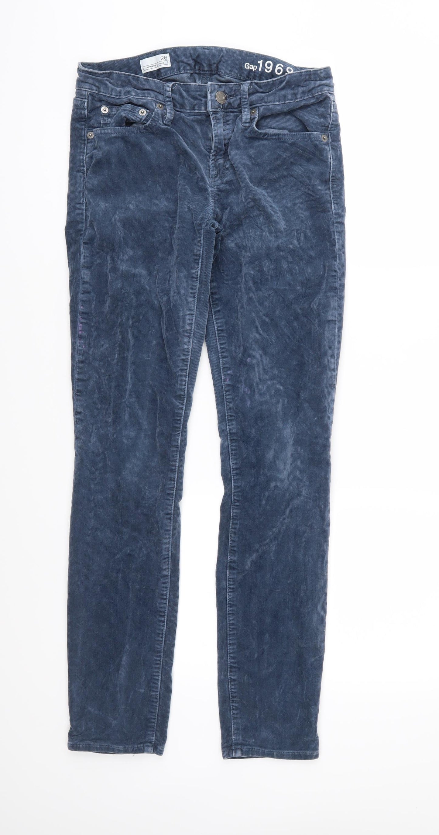 Gap Womens Blue  Corduroy Trousers  Size 28 in L29 in