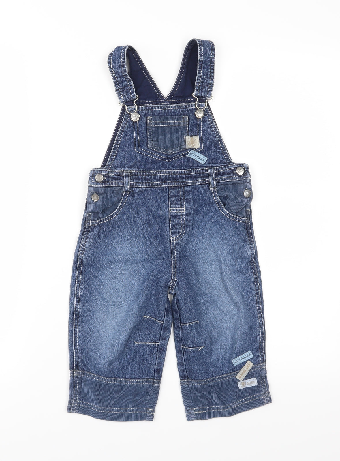 Matalan Boys Blue  Denim Dungaree One-Piece Size 12-18 Months