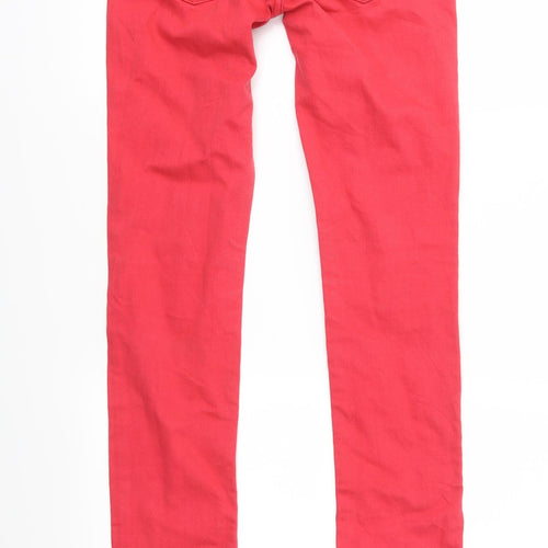 Topshop Womens Red  Denim Skinny Jeans Size 25 in L32 in - Kate Moss