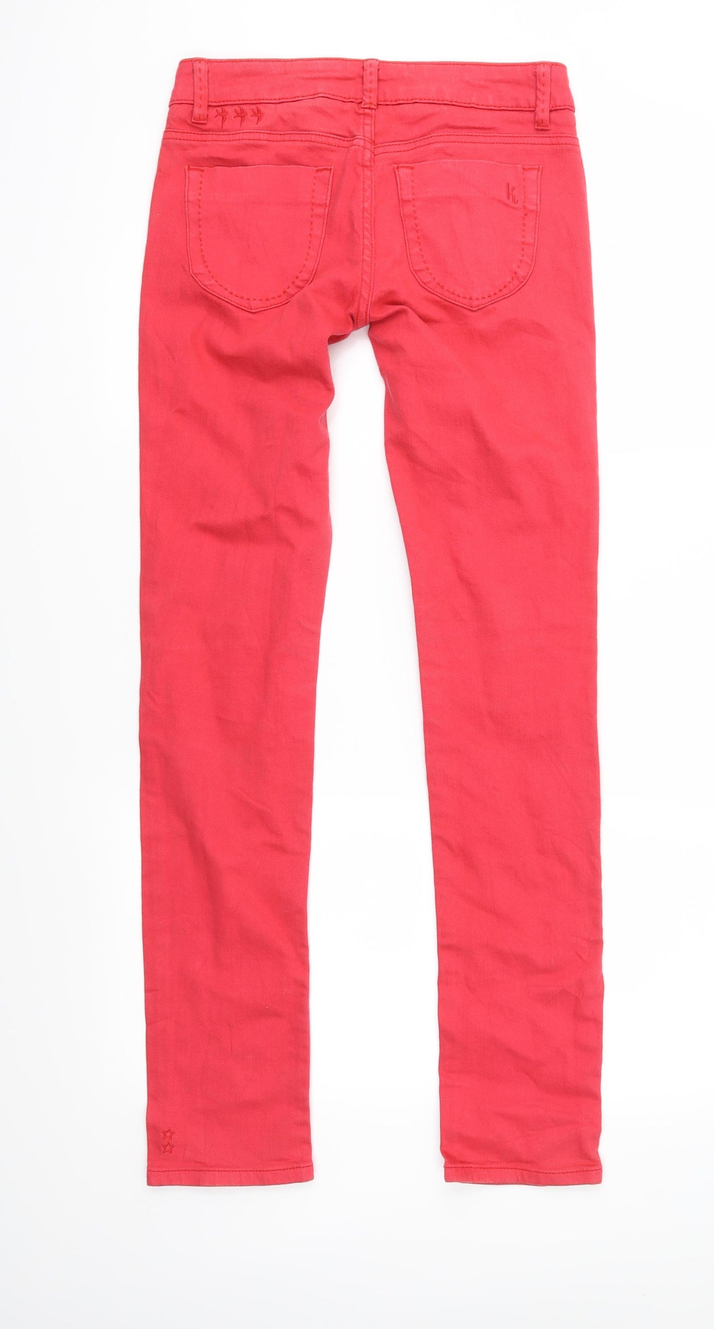 Topshop Womens Red  Denim Skinny Jeans Size 25 in L32 in - Kate Moss