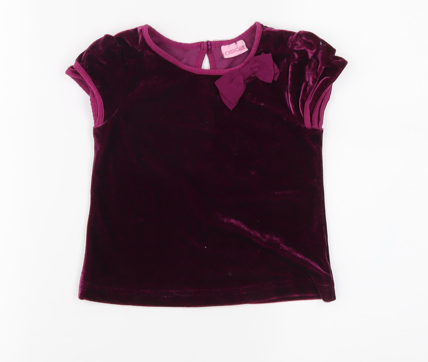 Cherokee Girls Purple  Velour Basic Blouse Size 3-4 Years