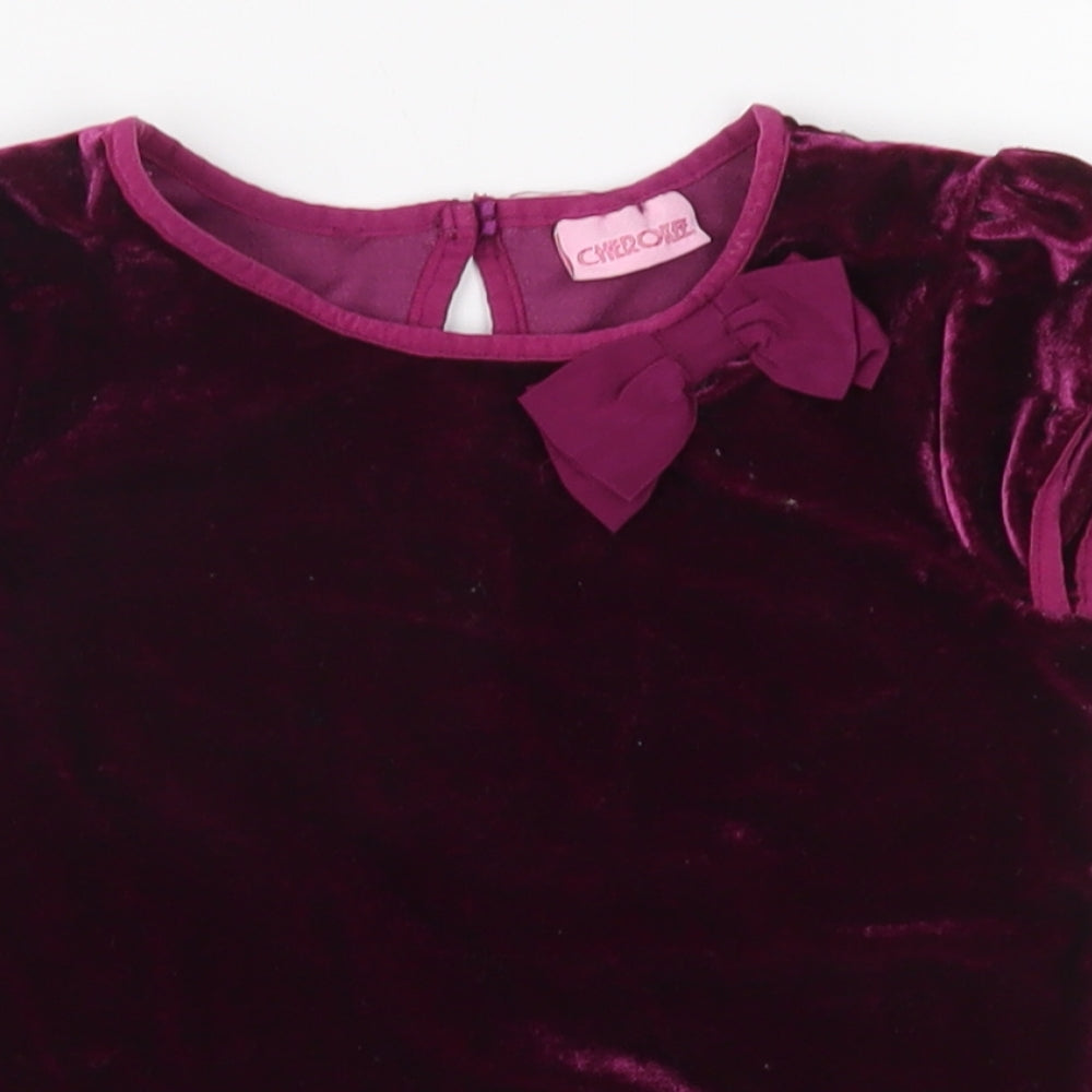 Cherokee Girls Purple  Velour Basic Blouse Size 3-4 Years