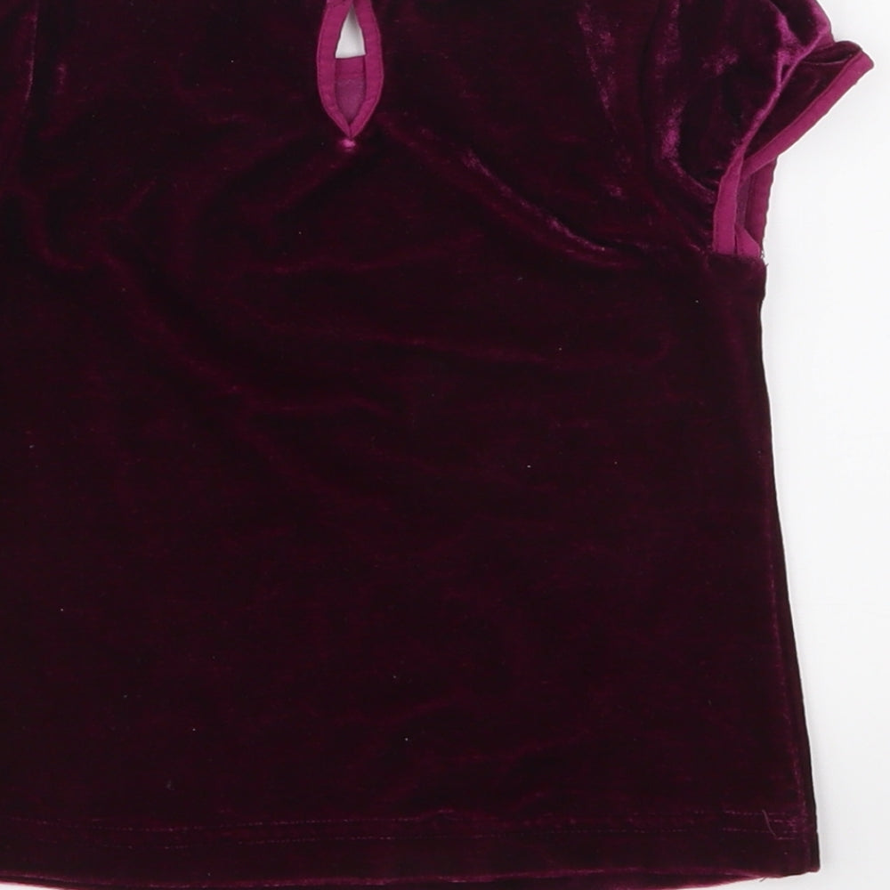 Cherokee Girls Purple  Velour Basic Blouse Size 3-4 Years