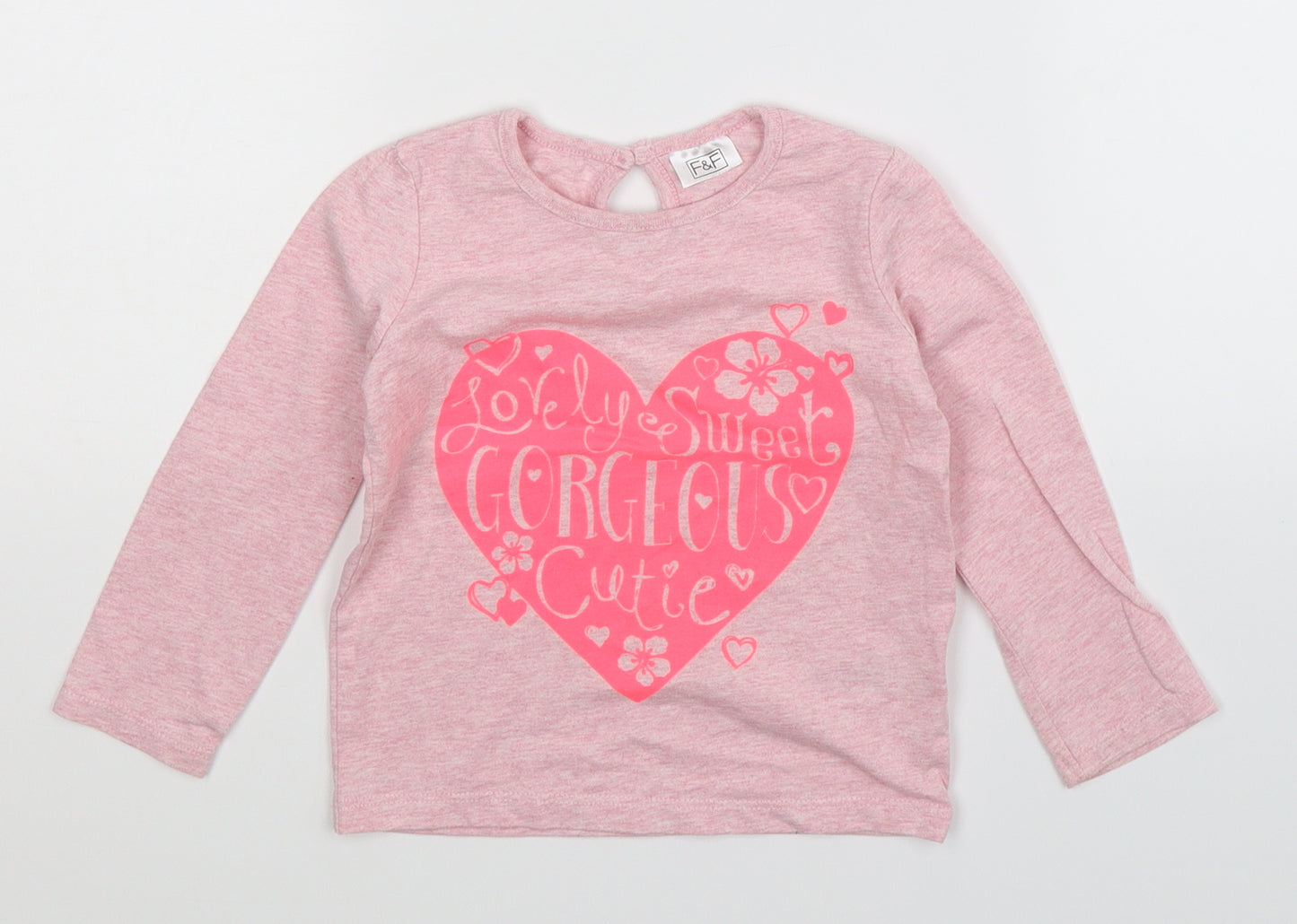 F&F Girls Pink   Basic T-Shirt Size 12-18 Months