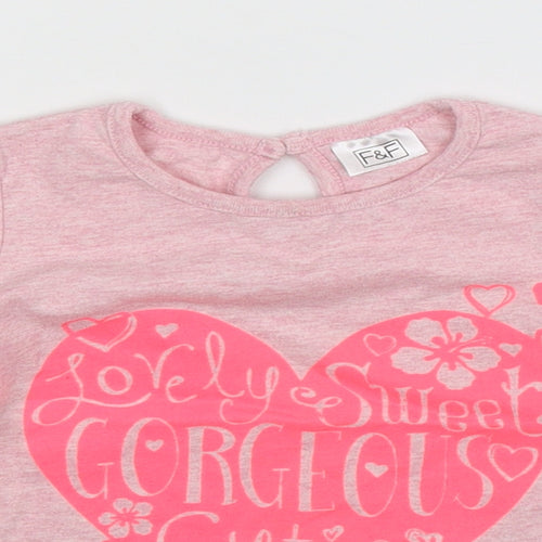 F&F Girls Pink   Basic T-Shirt Size 12-18 Months