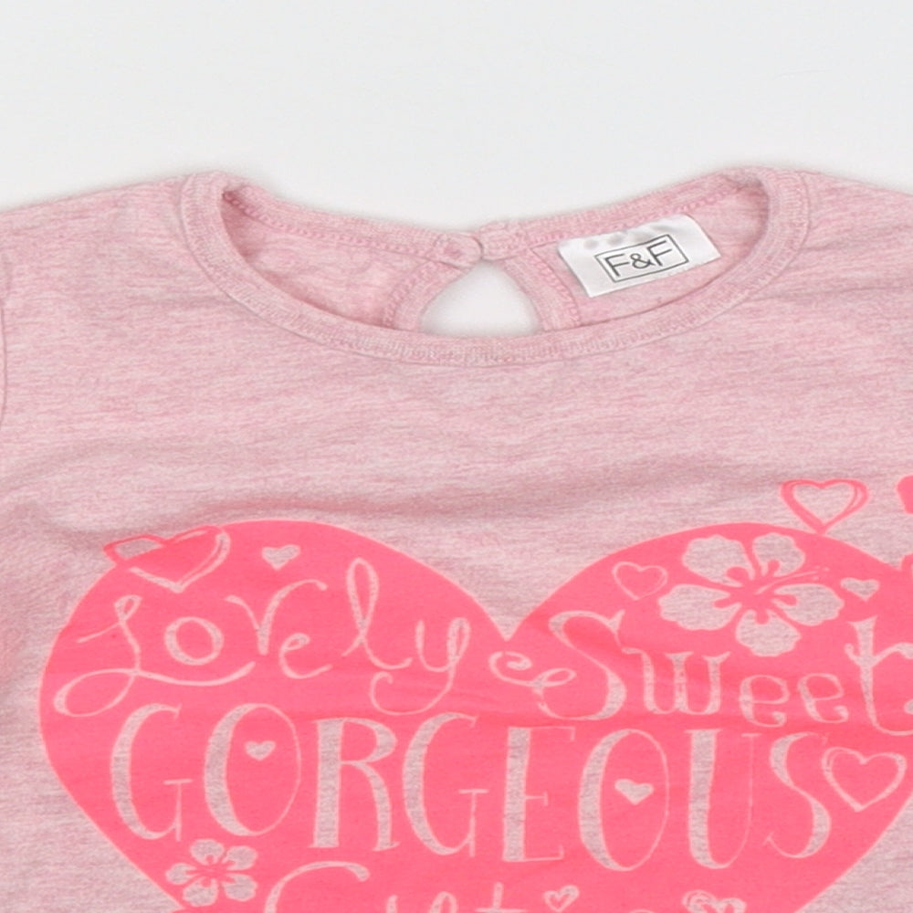 F&F Girls Pink   Basic T-Shirt Size 12-18 Months