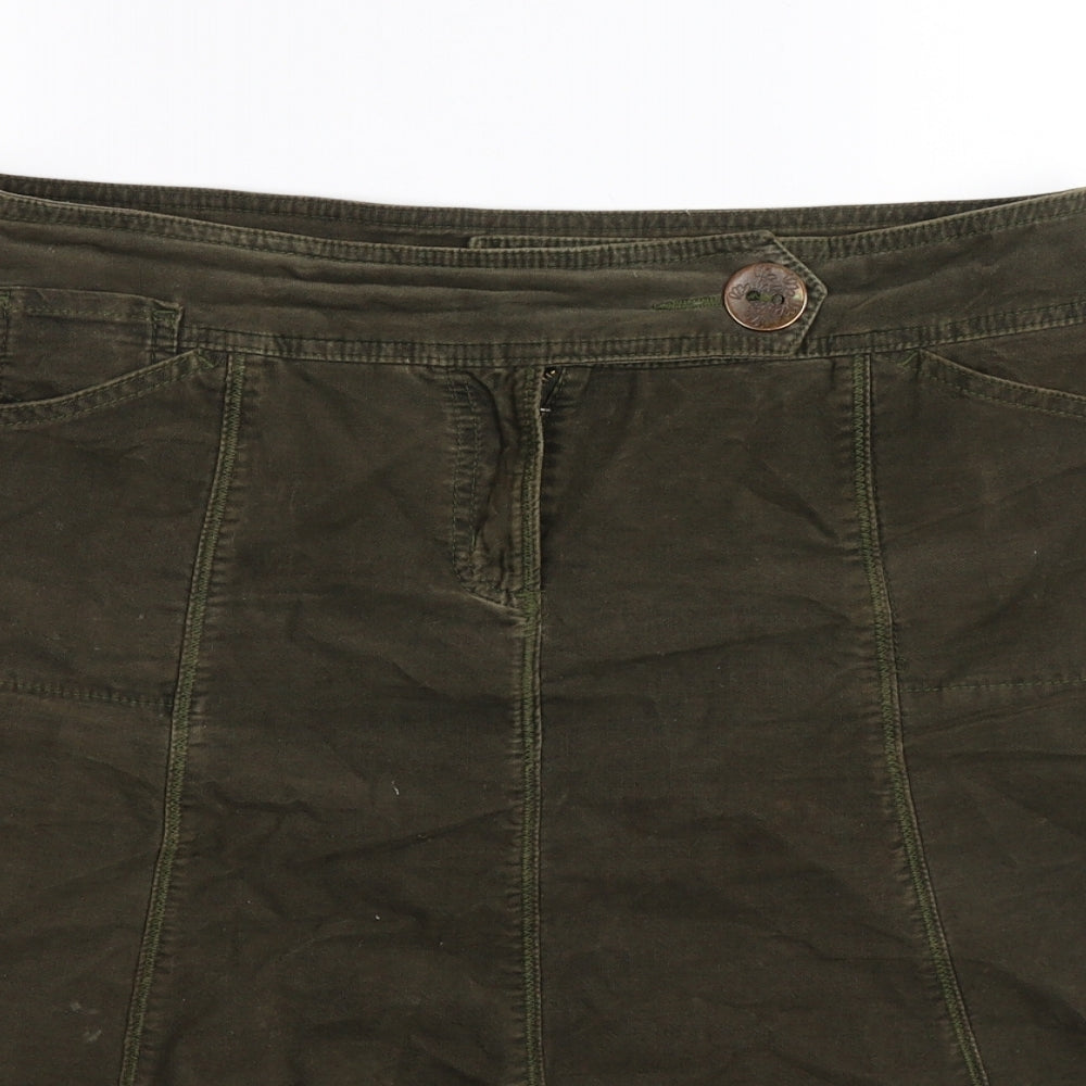 Per Una Womens Green   Flare Skirt Size 12