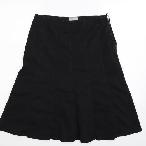 Per Una Womens Black  Denim Flare Skirt Size 12