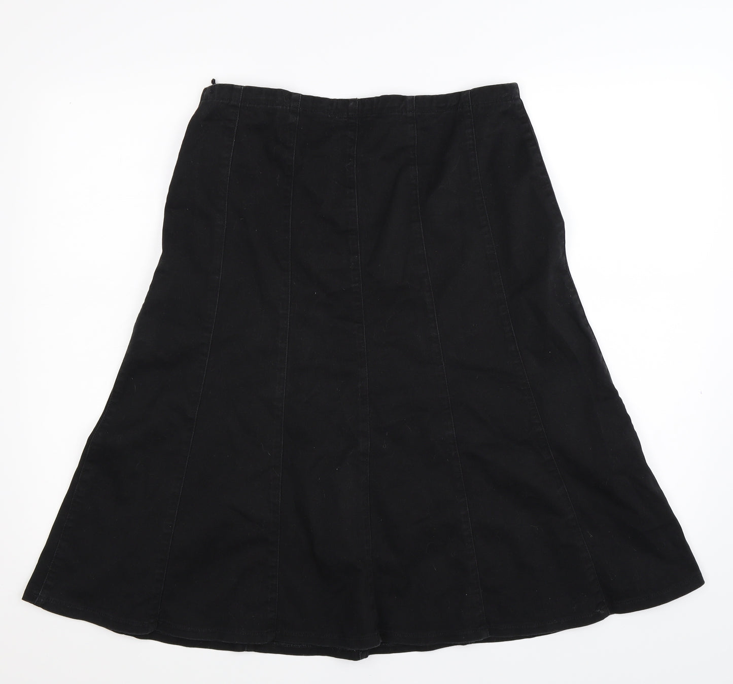 Per Una Womens Black  Denim Flare Skirt Size 12
