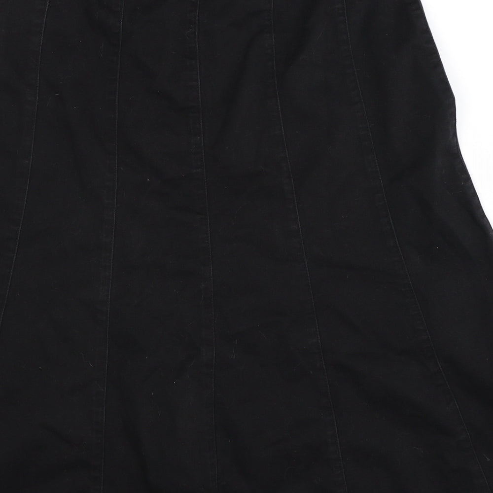 Per Una Womens Black  Denim Flare Skirt Size 12